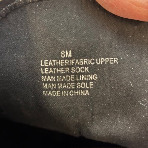 NWOB Antonio Melani Black/Gray Leather & Fabric High Heel Lug Sole Ankle Bootie - Picture 10 of 12